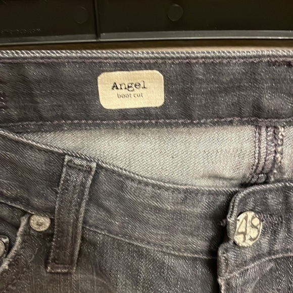 NWT Adriano Goldschmied women’s jeans Angel Boot cut Distressed Grey size 28R - Picture 3 of 12